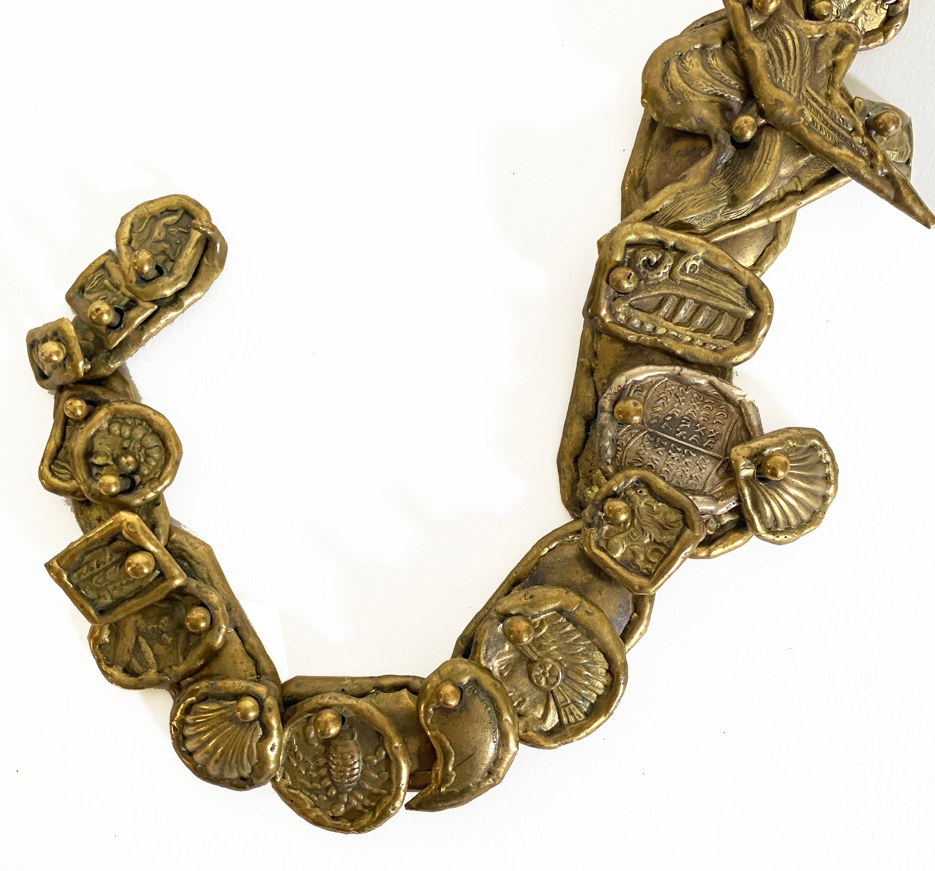 Vintage Pal Kepenyes Bronze/Messing Halskette, 20. Jahrhundert im Angebot 1