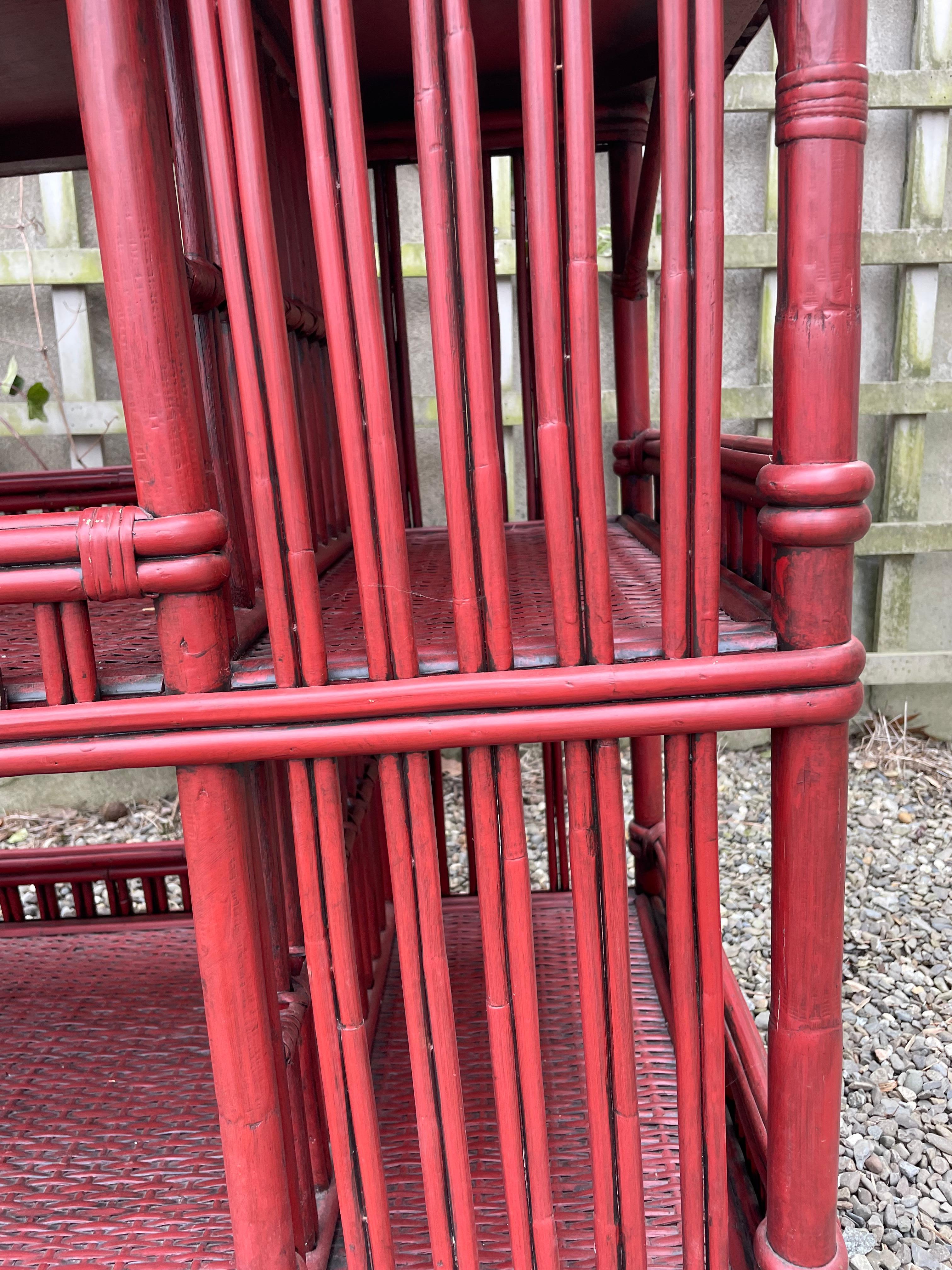 Vintage Palacek Rattan Bar Cart or Server In Good Condition In Hopewell, NJ