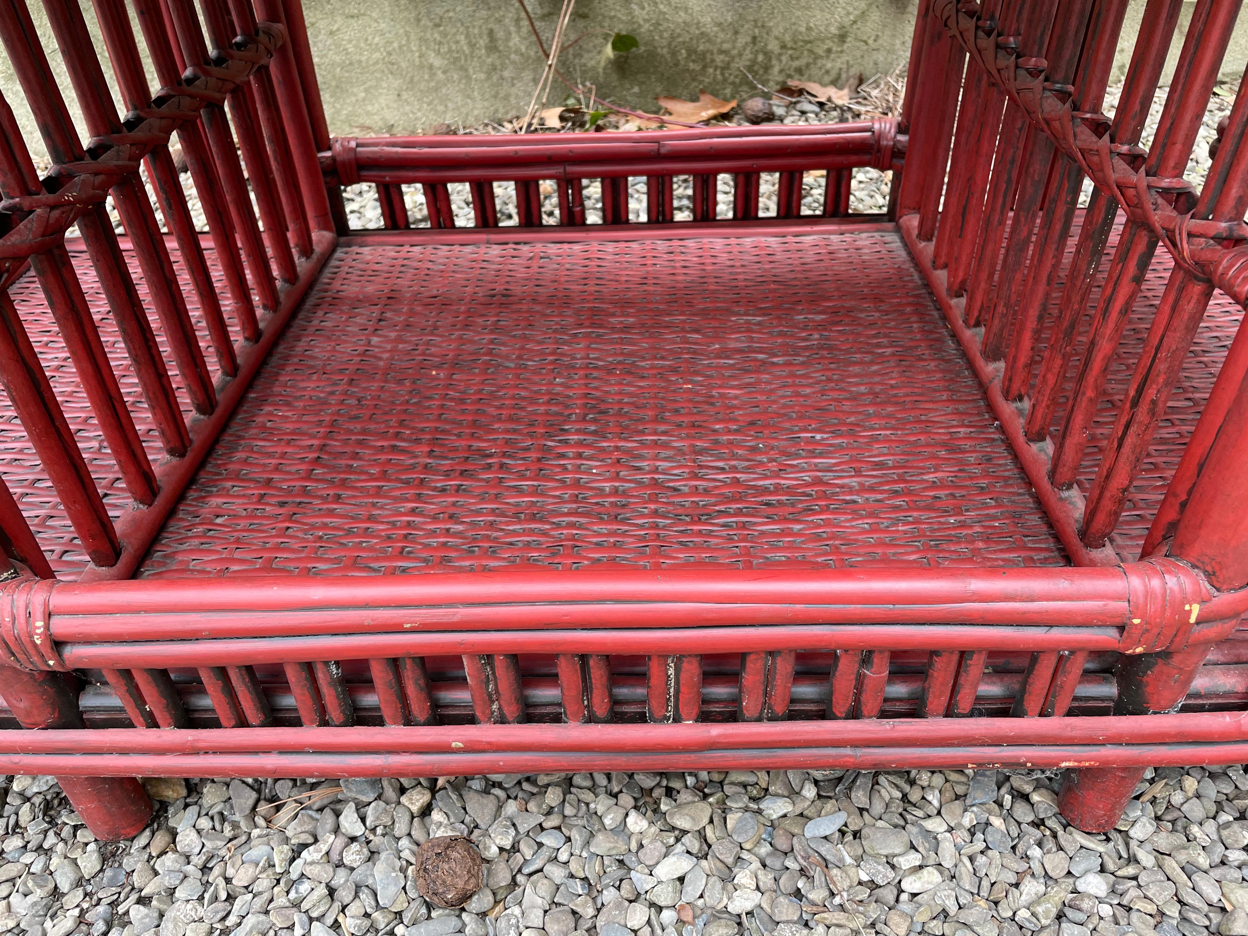 Vintage Palacek Rattan Bar Cart or Server 3