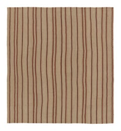 Vintage Palas Bidjar Kilim Minimal Red Stripes on a Beige Field - Rug & Kilim