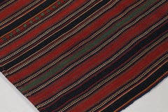 Vintage Palas Bidjar Persian Kilim, Burgundy and Blue Stripes - Rug & Kilim