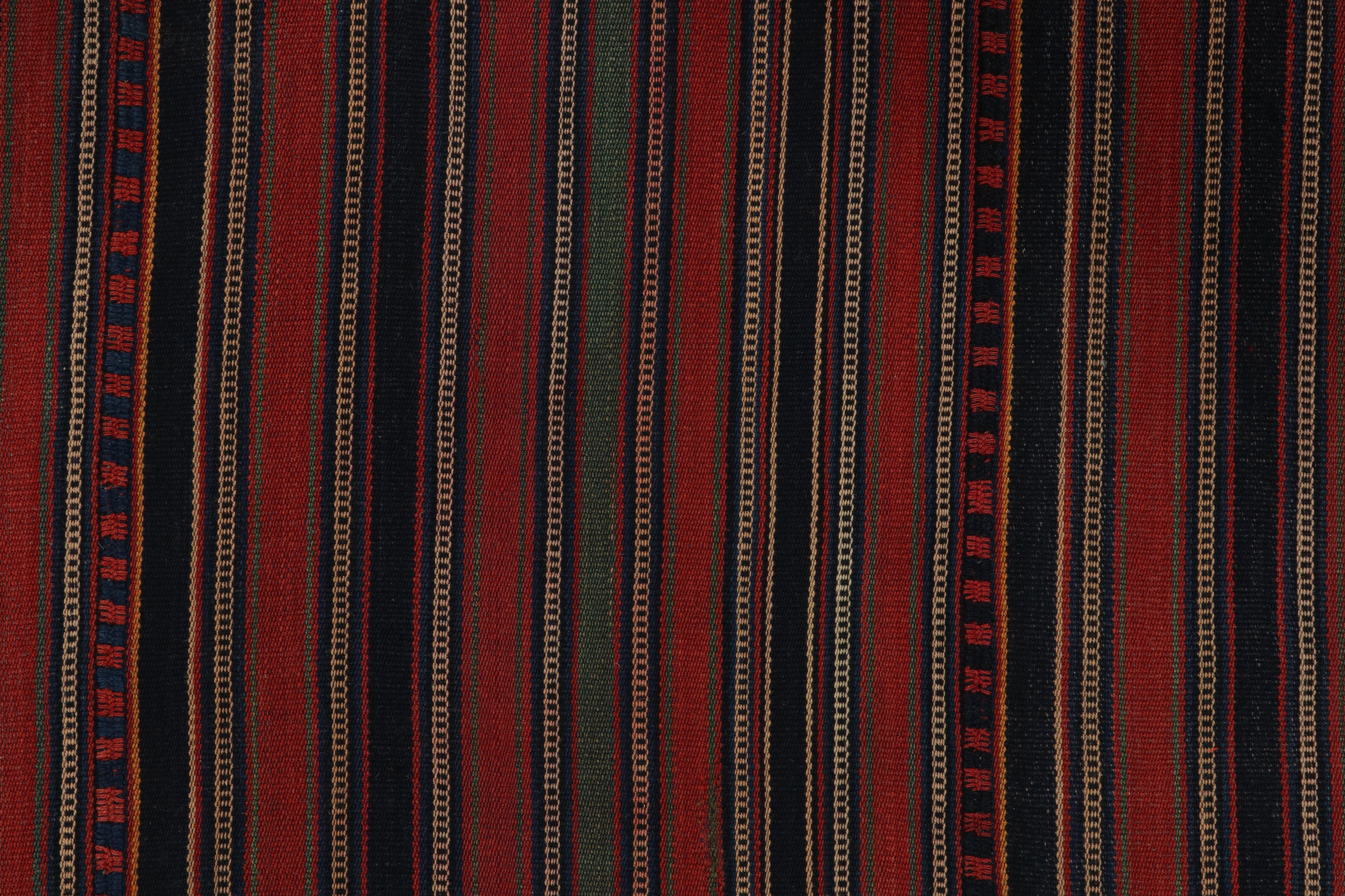 Vintage Palas Bidjar Persischer Kilim, Burgunder und blaue Streifen - Rug & Kilim (Kelim) im Angebot