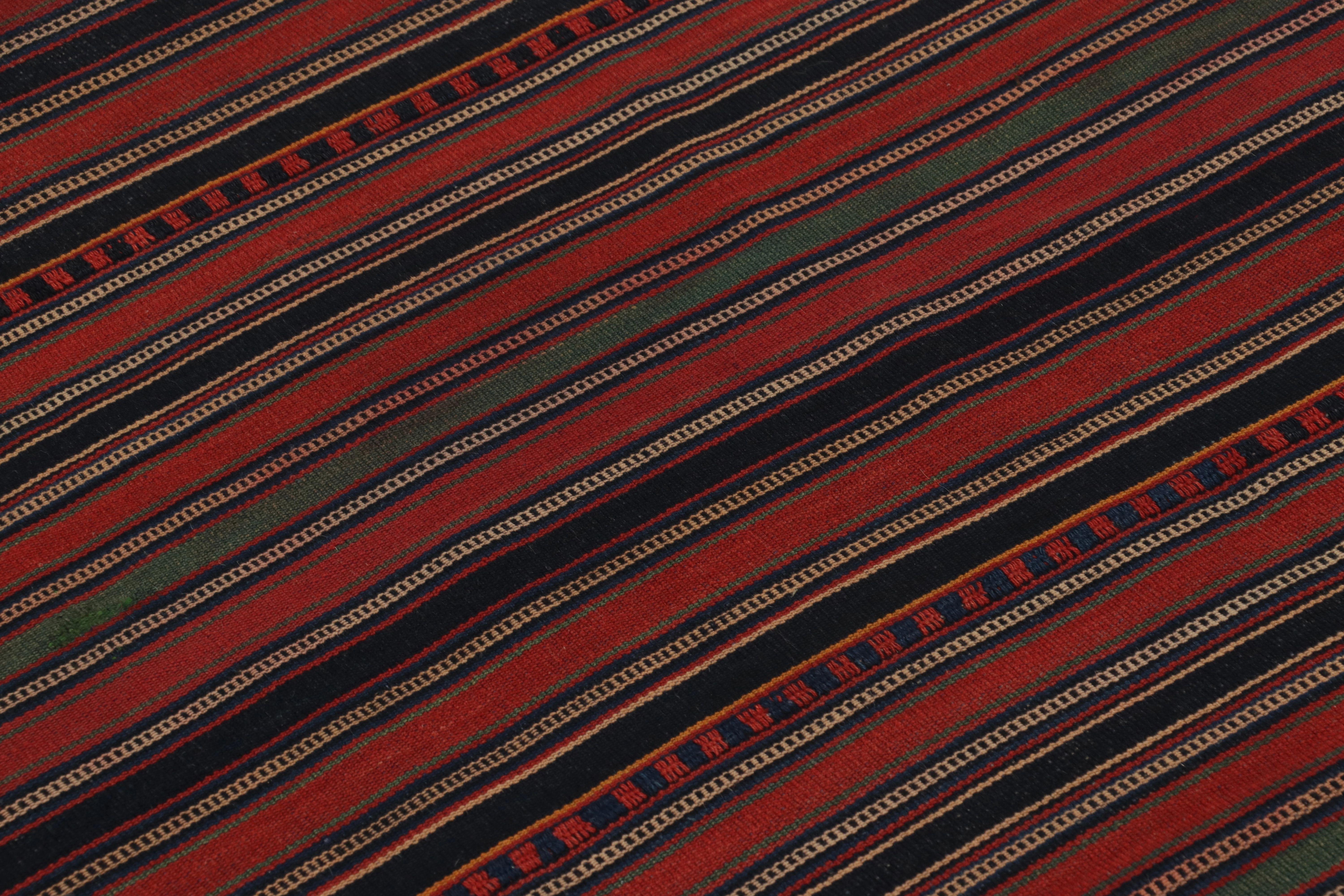 Vintage Palas Bidjar Persischer Kilim, Burgunder und blaue Streifen - Rug & Kilim (Handgewebt) im Angebot