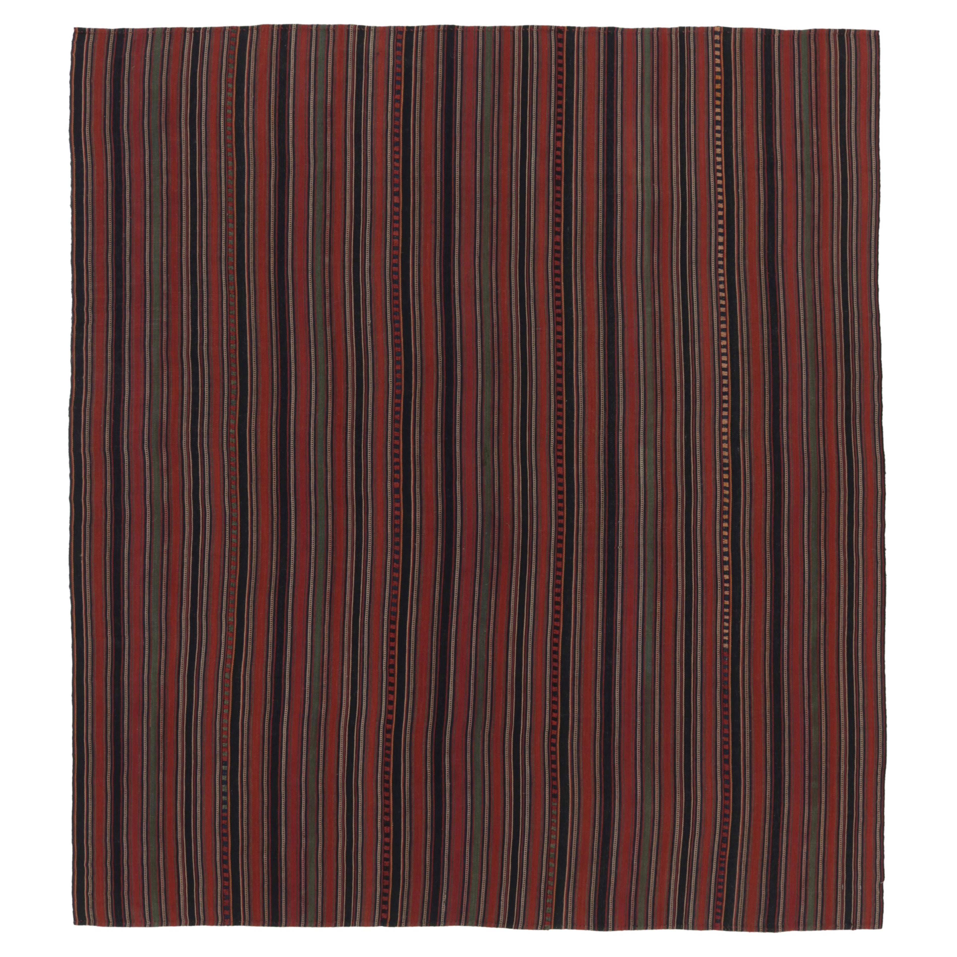 Vintage Palas Bidjar Persischer Kilim, Burgunder und blaue Streifen - Rug
Kilim