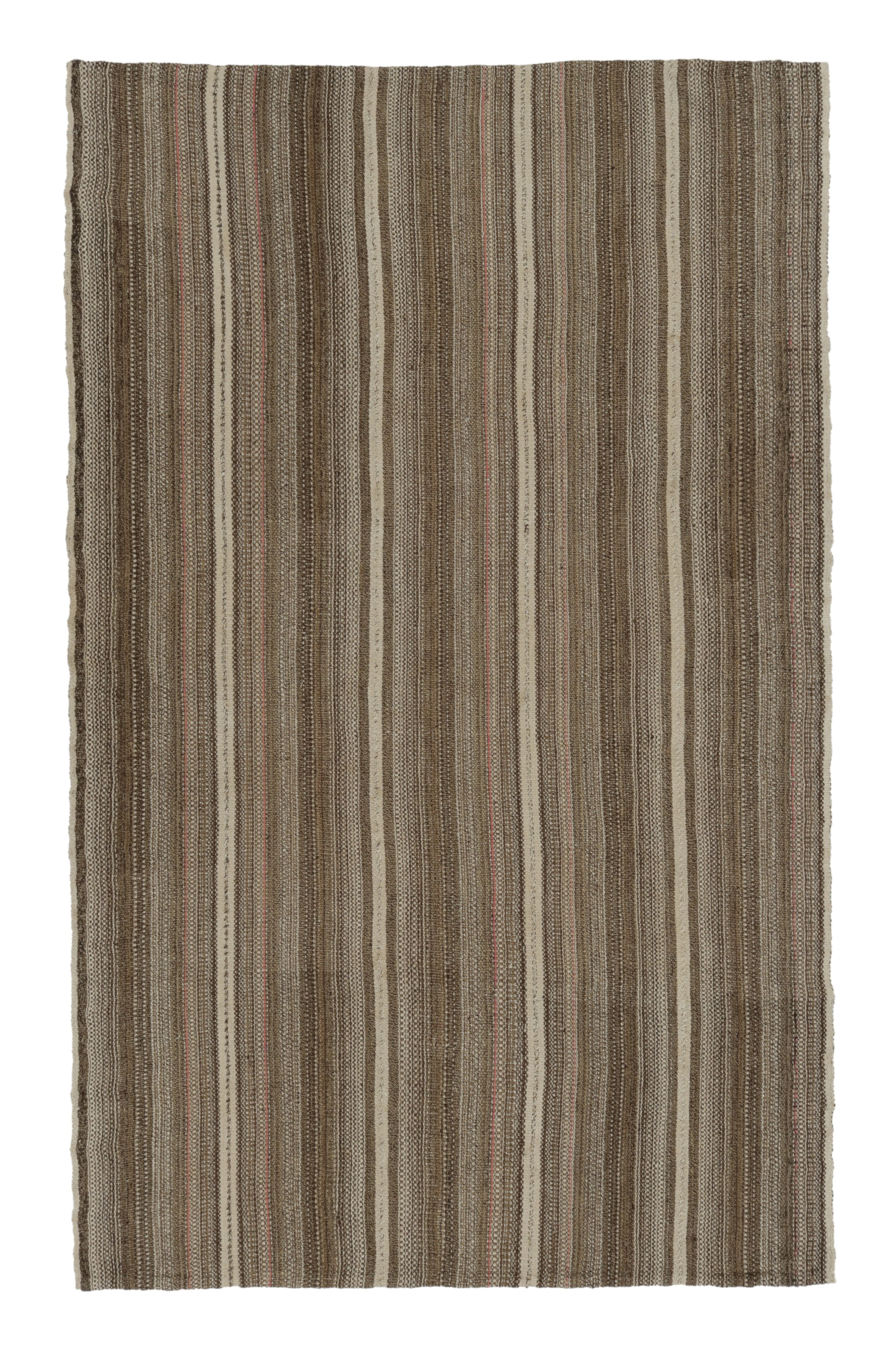 Vintage Palas Bidjar Persische Kilim in reichen Beige-Braun Streifen - Rug
Kilim