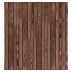 Vintage Palas Bidjari Persia Square Kilim, Colorful Geometric Stripe-Rug
Kilim