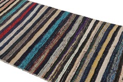 Vintage Palas Bidjari Persian Kilim, Brown Geometric Stripe - Rug & Kilim