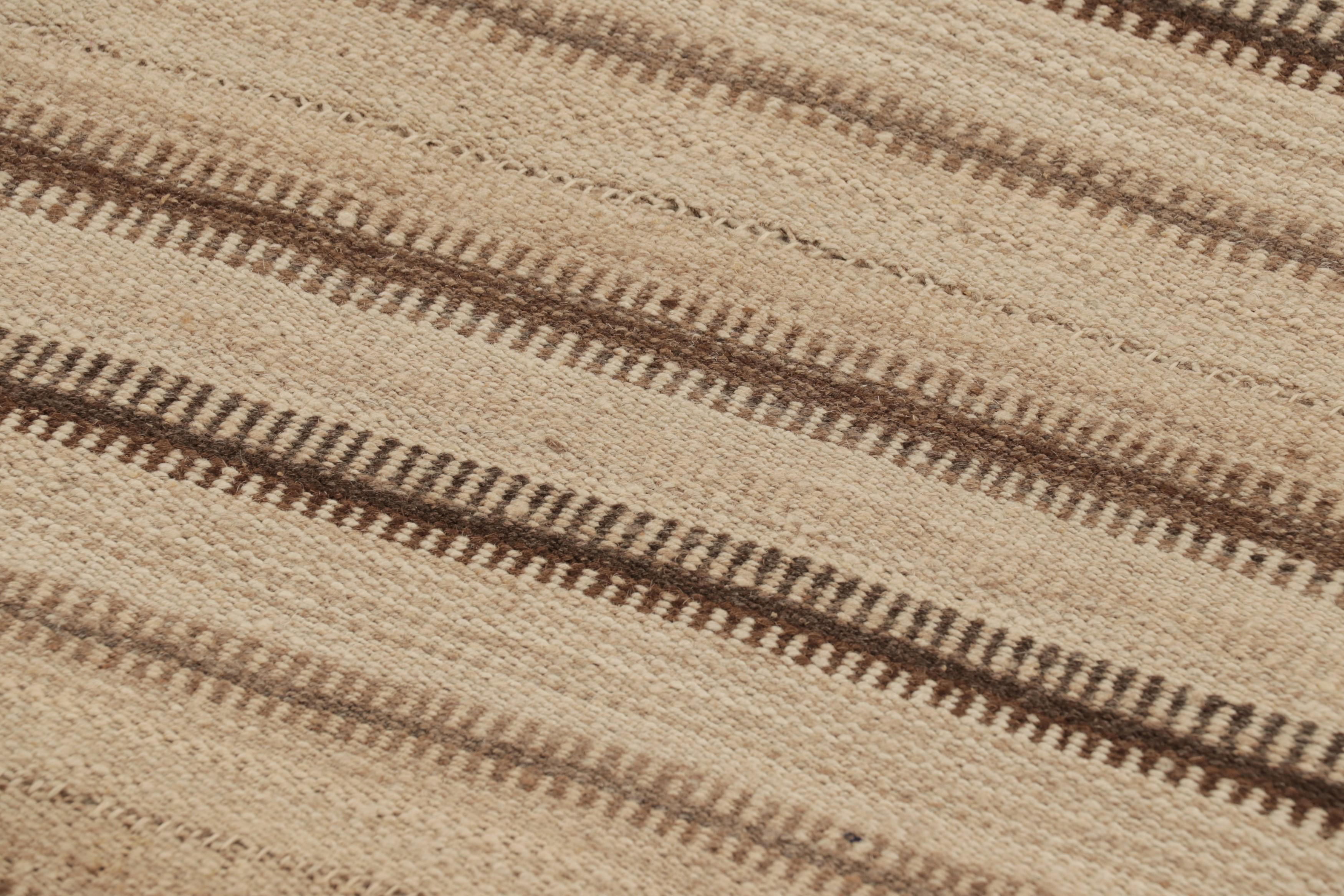 Vintage Palas Bidjari Persischer Kilim, brauner geometrischer Streifen - Rug & Kilim (Wolle) im Angebot