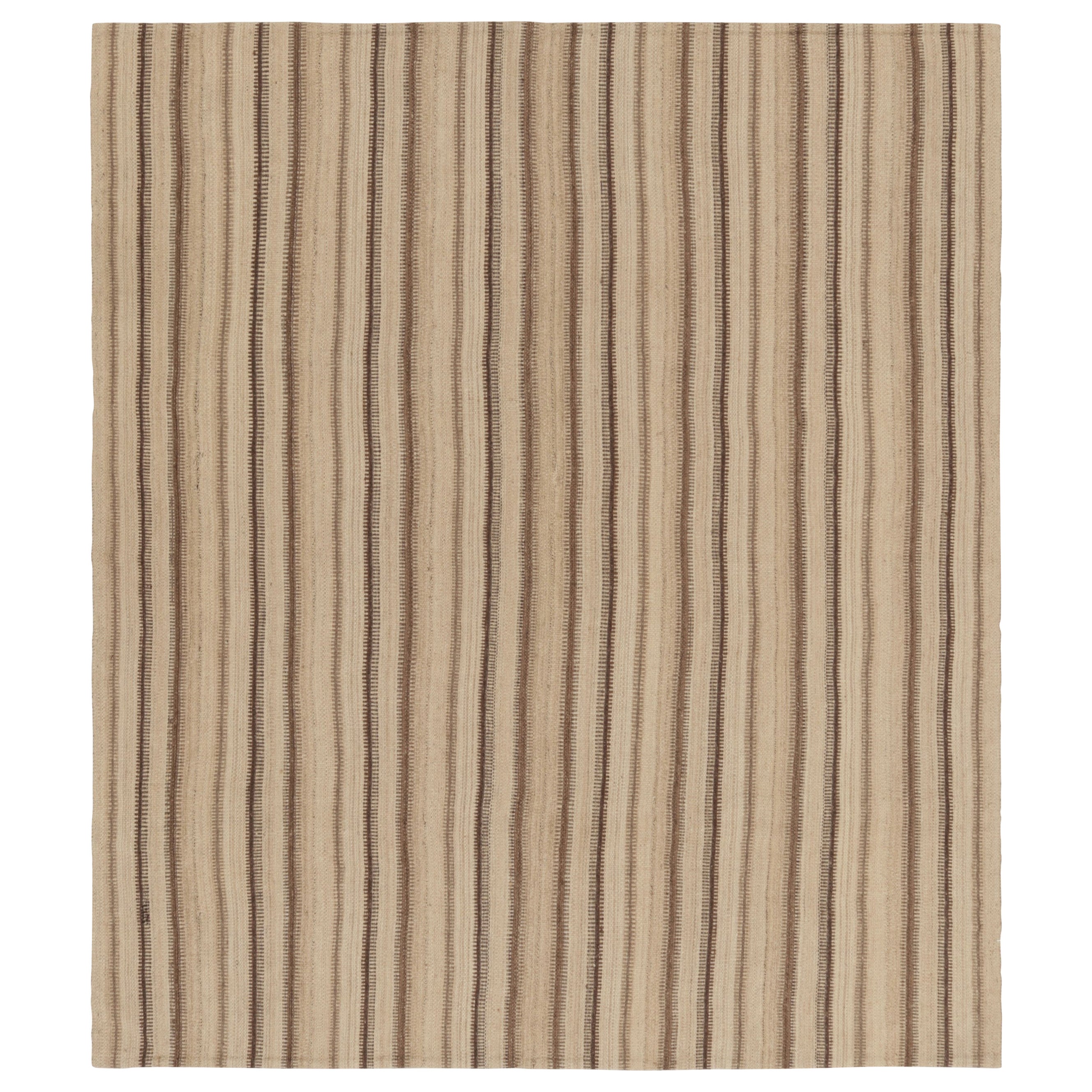 Vintage Palas Bidjari Persischer Kilim, brauner geometrischer Streifen - Rug & Kilim im Angebot