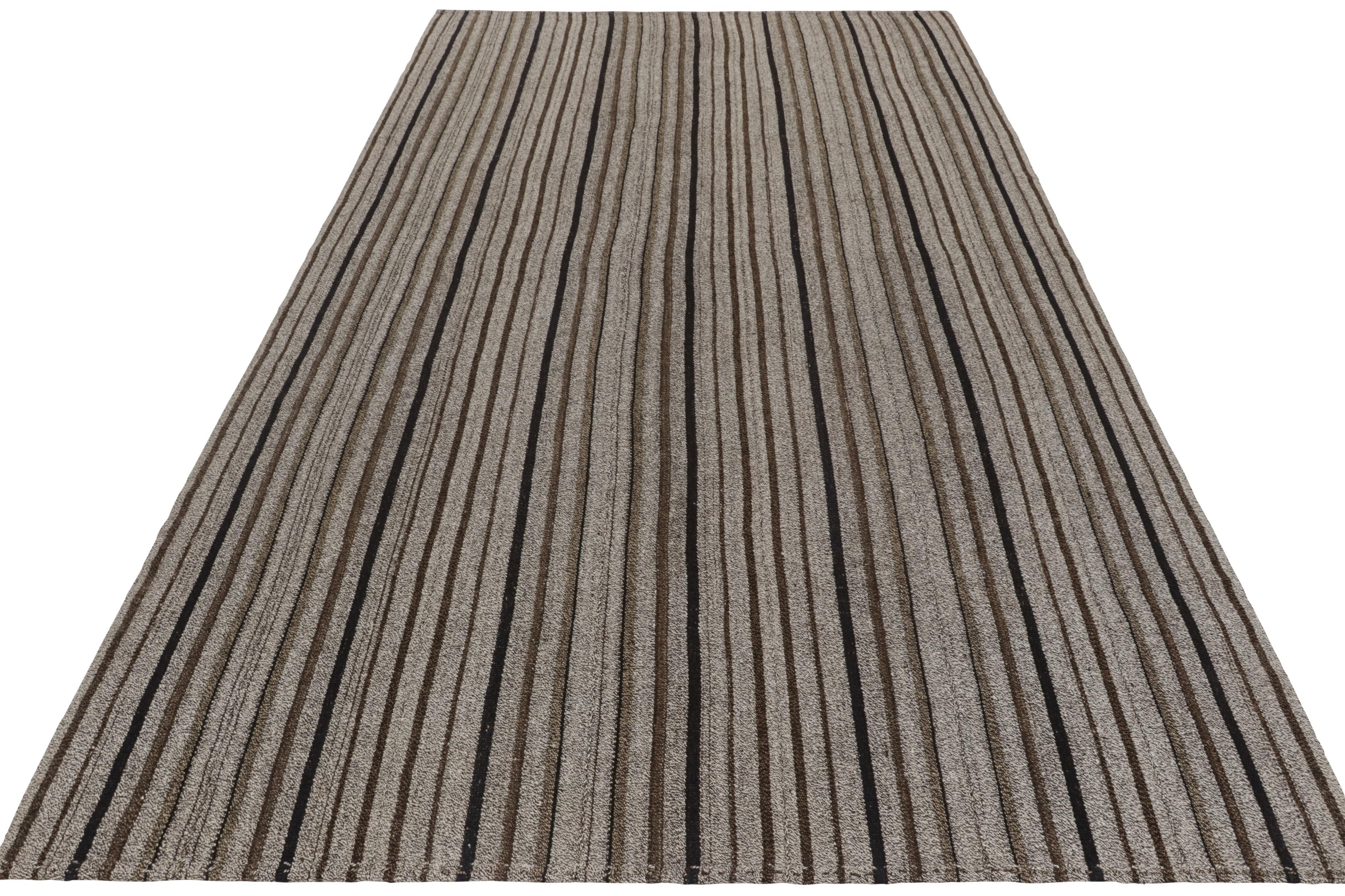 Vintage Palas Bidjari Persischer Kilim, Grauer Geometrischer Streifen - Rug & Kilim im Zustand „Gut“ im Angebot in Long Island City, NY