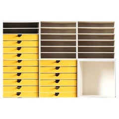 Vintage Palaset Palanox, set di 6 contenitori modulari, giallo, Finlandia, 1972