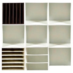 Retro Palaset Palanox Modular Storage Box Set of 9, White Brown Finland, 1972