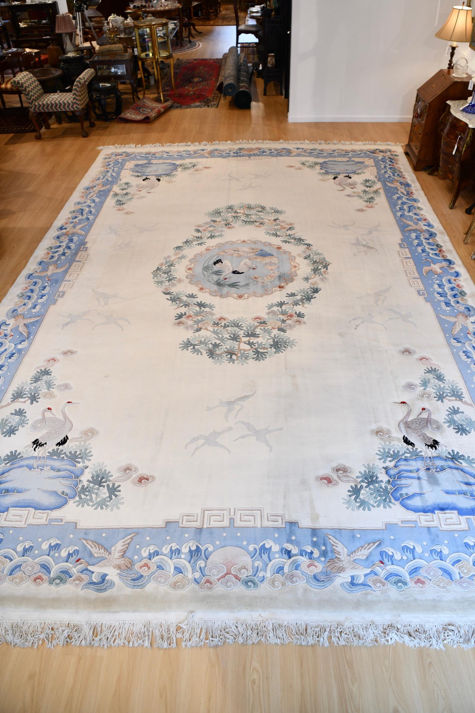 Art Deco Vintage Palatial Chinese Rug For Sale