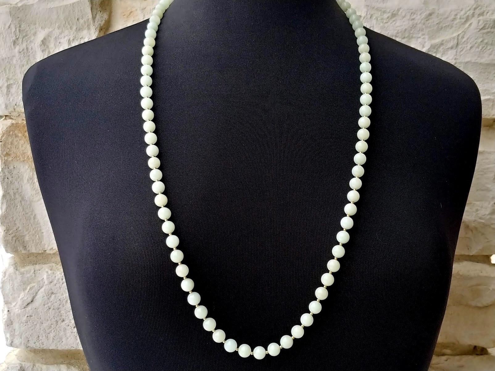 Women's Vintage Pale Celadon Jade Necklace