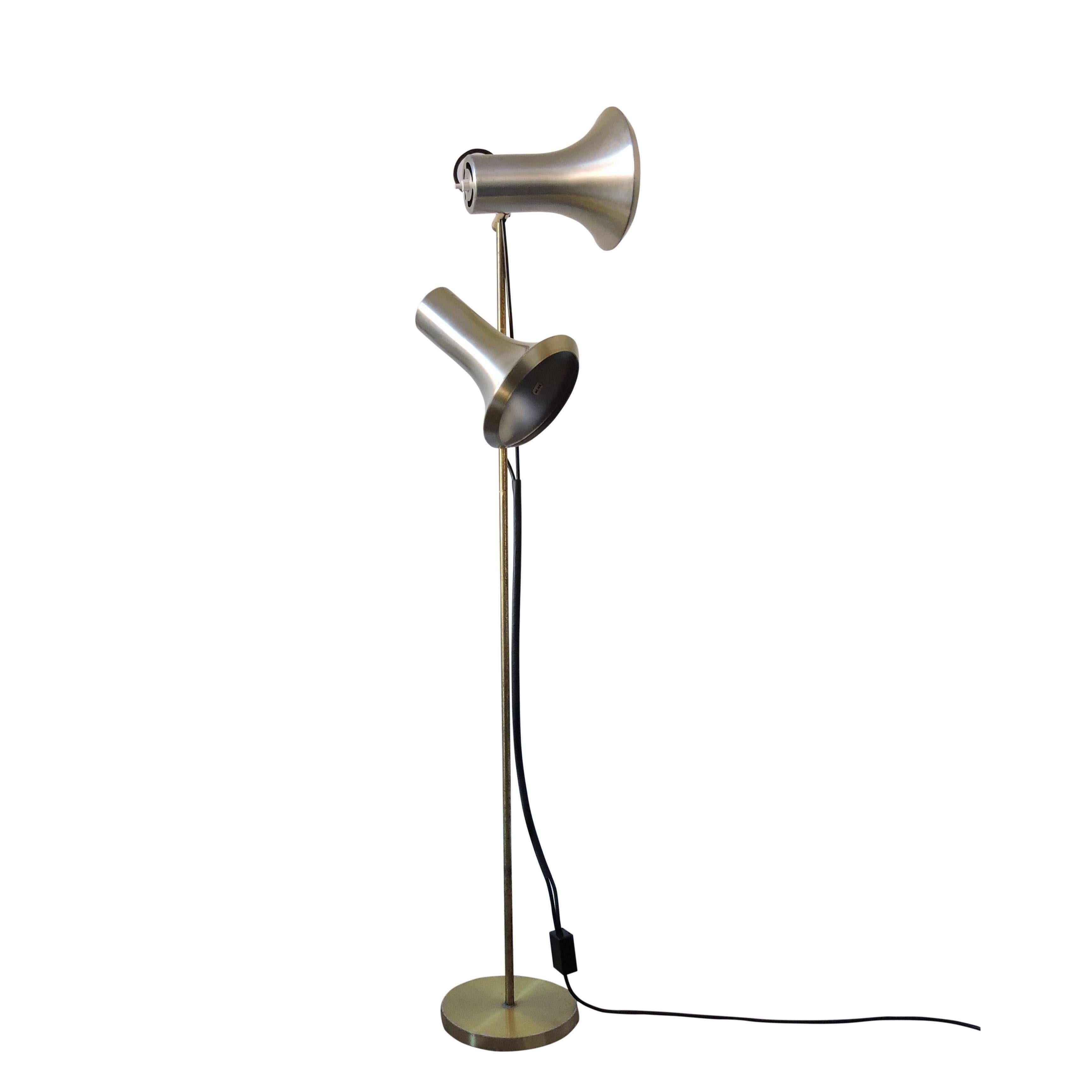 Vintage Pale Gold Floor Lamp, 1960s For Sale