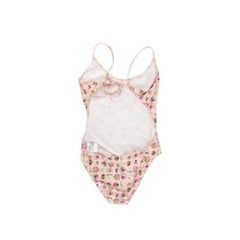 Vintage pale pink Coco love heart print swimsuit