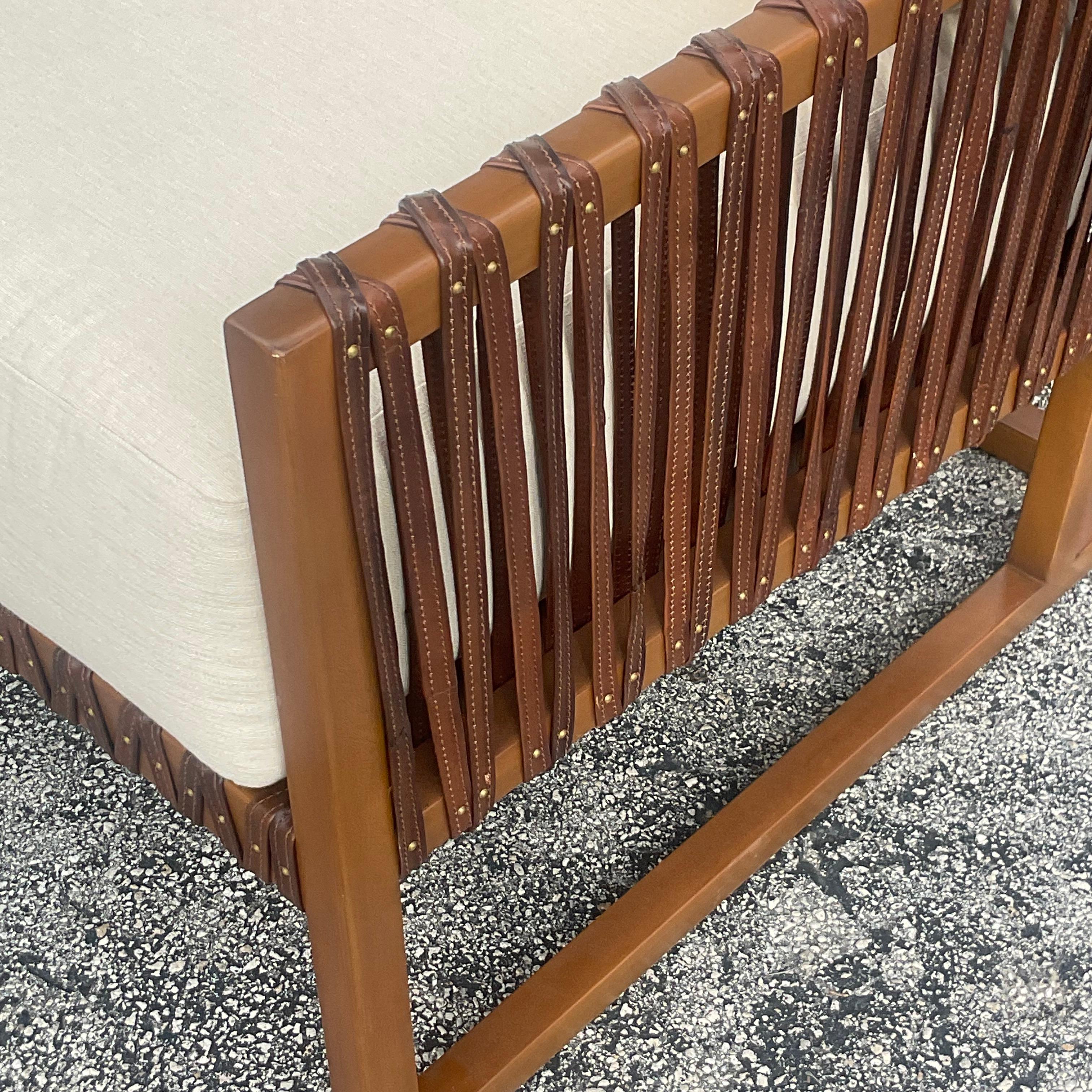 American Vintage Palecek “Commodore” Leather Strap Lounge Chair