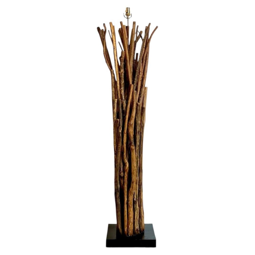 Vintage Palecek Natural Branch Floor Lamp
