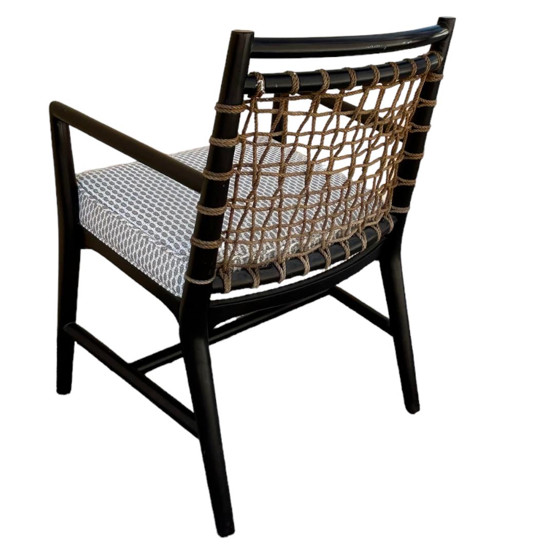Vintage Palecek Pratt Hardwood Armed Side Chair w/ Natural Jute For Sale 3