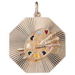 Vintage Palette Pendant of 14k Gold by Dankner