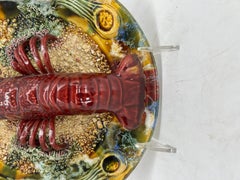Vintage Palissy Majolica Lobster Plate 10"