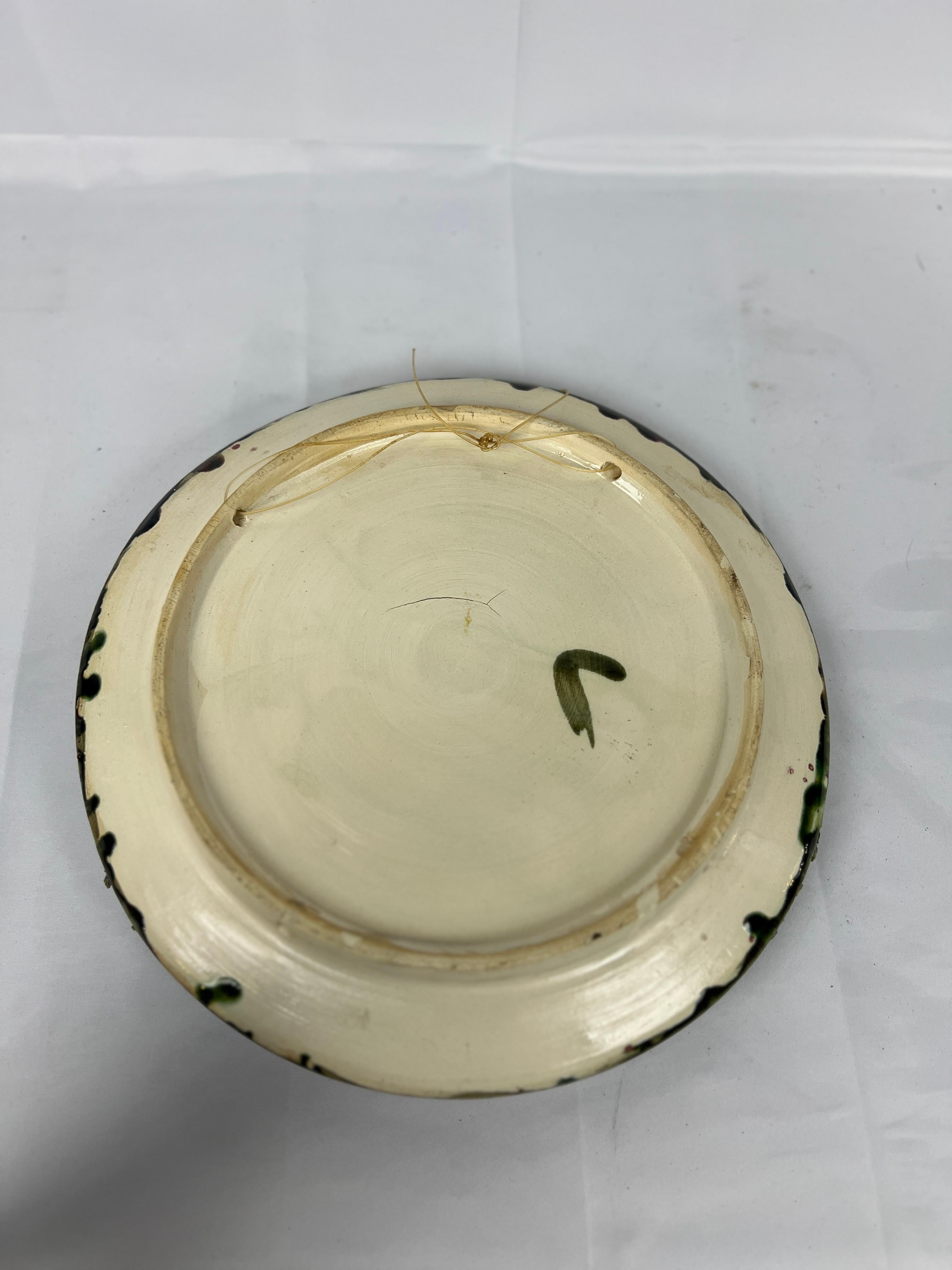 Vintage Palissy Majolica Lobster Plate 12.375