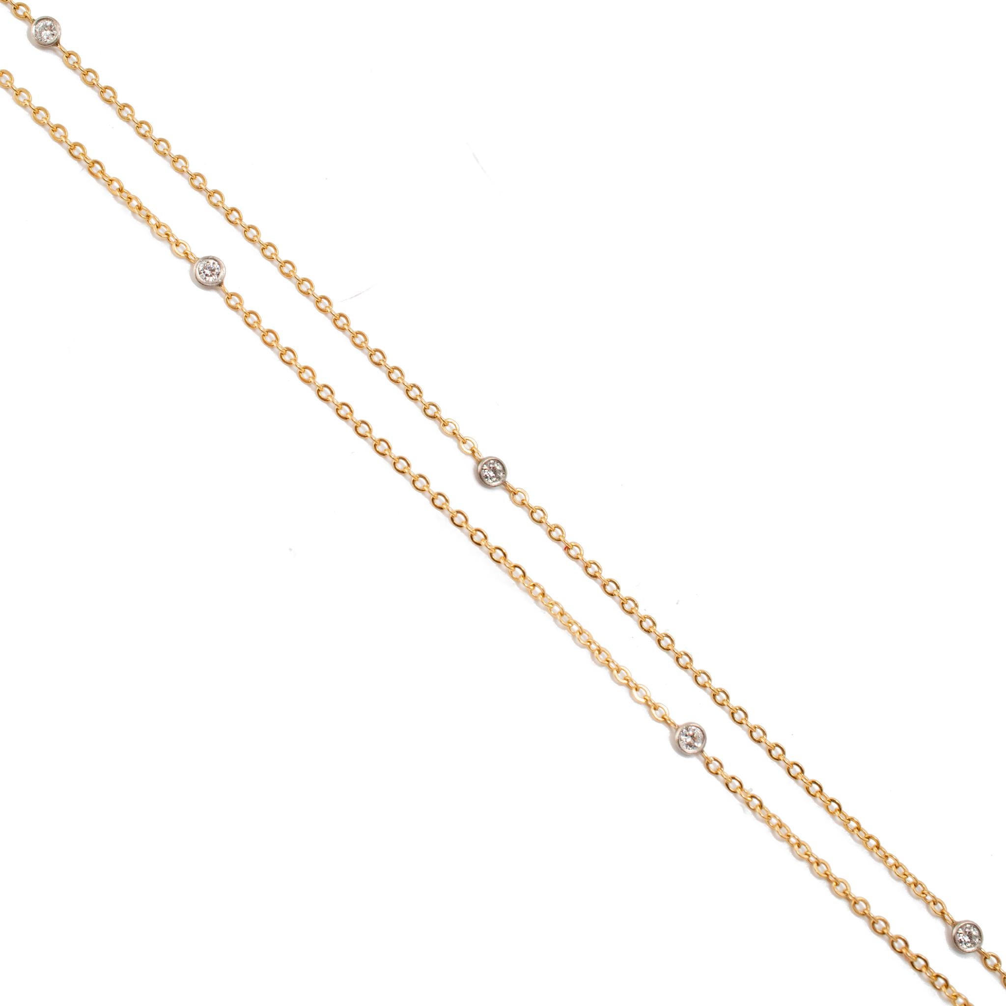 Donna Vintage By Palladium 14K Yellow Gold Diamond by the Yard Collana a catena Opera in vendita