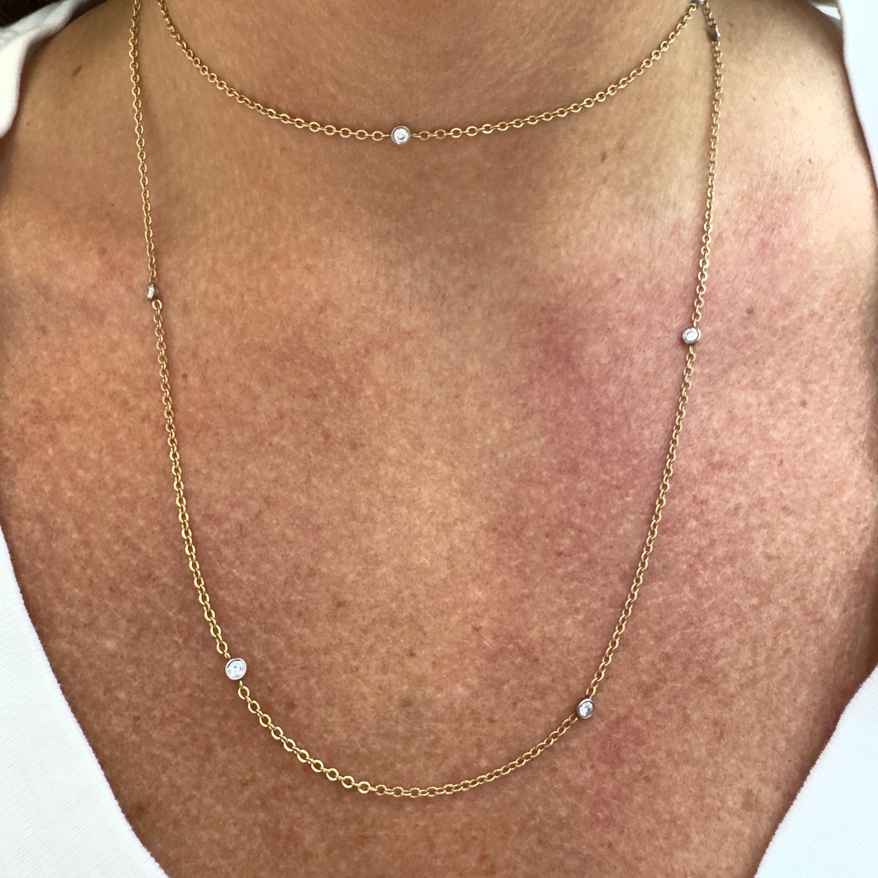 Vintage By Palladium 14K Yellow Gold Diamond by the Yard Collana a catena Opera in vendita 2