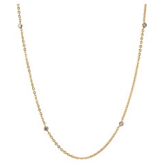 Vintage By Palladium 14K Yellow Gold Diamond by the Yard Collana a catena Opera