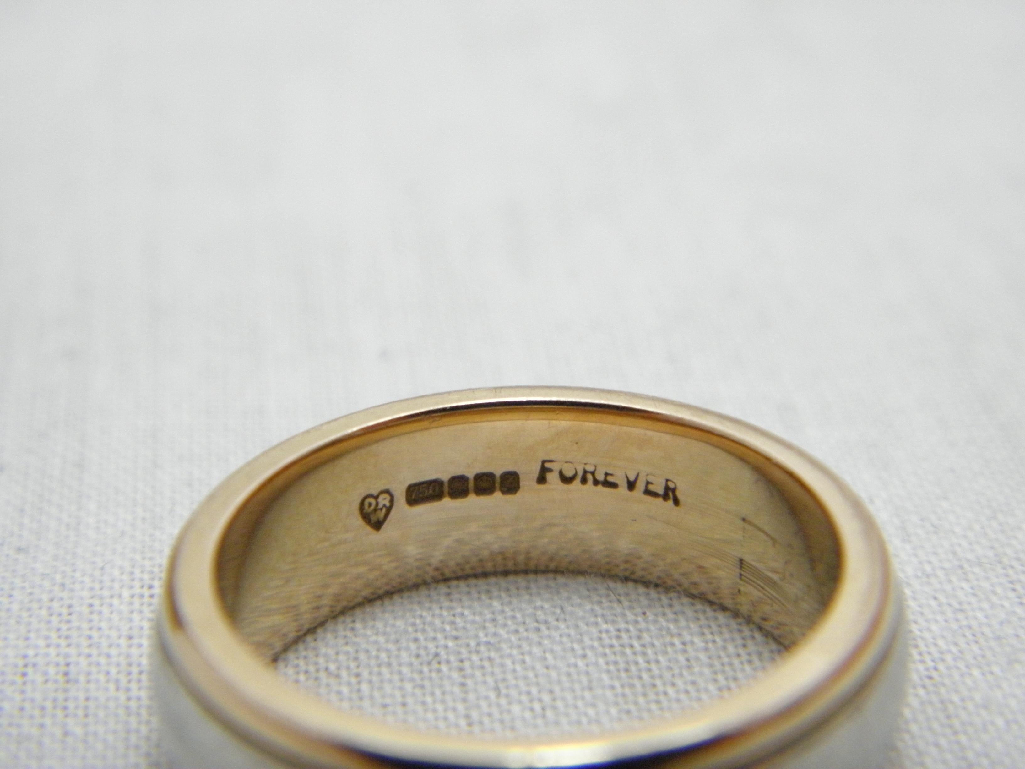 Vintage Palladium 18ct Gold Ehering Größe Q 8,25 950 750 Reinheitsring im Angebot 5
