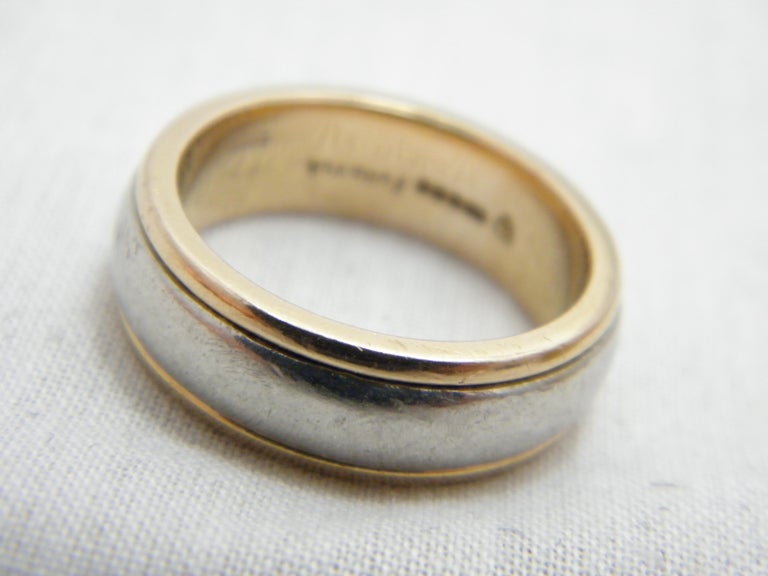 Vintage Palladium 18ct Gold Wedding Ring Size Q 8.25 950 750