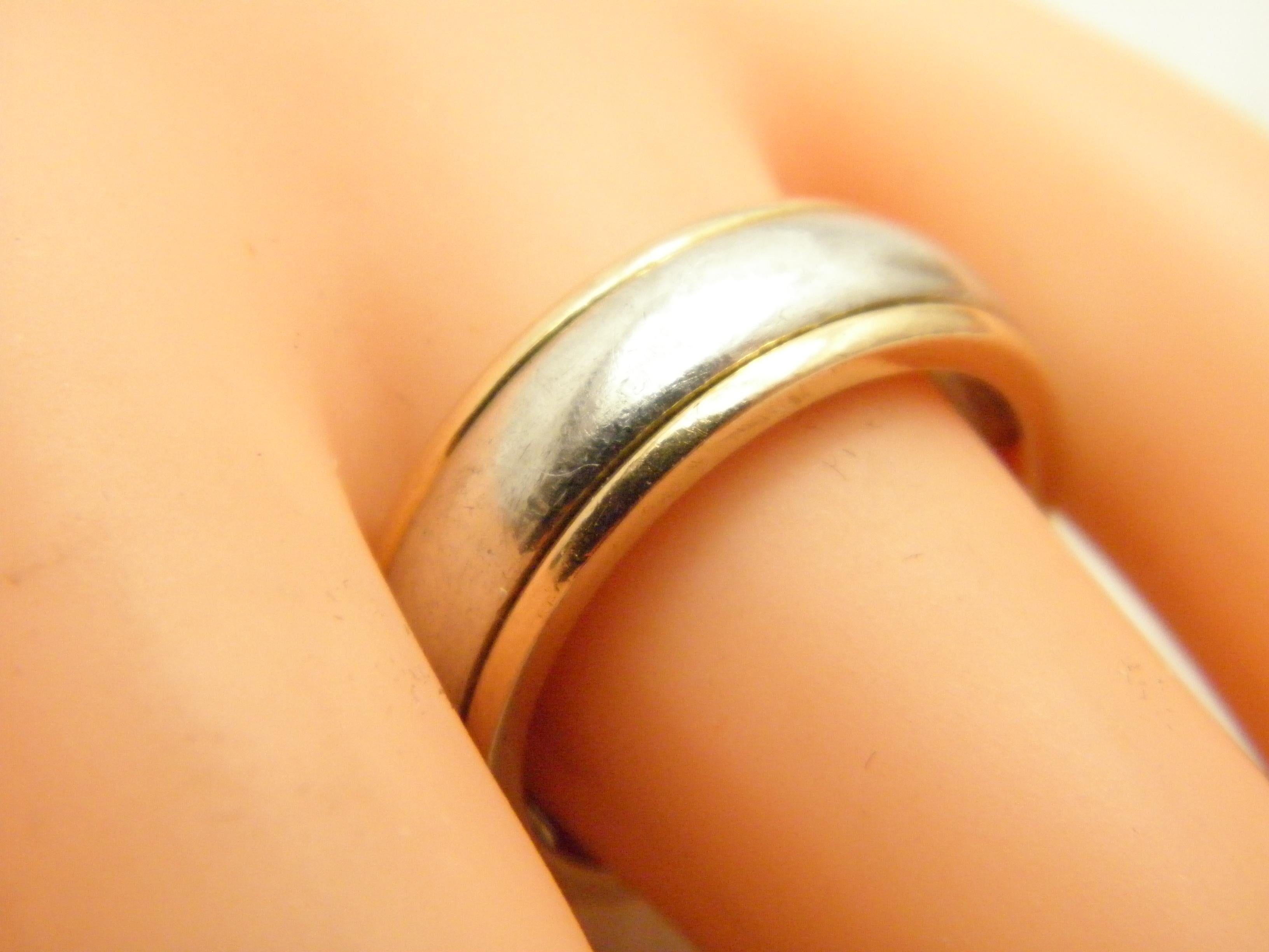 Vintage Palladium 18ct Gold Ehering Größe Q 8,25 950 750 Reinheitsring für Damen oder Herren im Angebot
