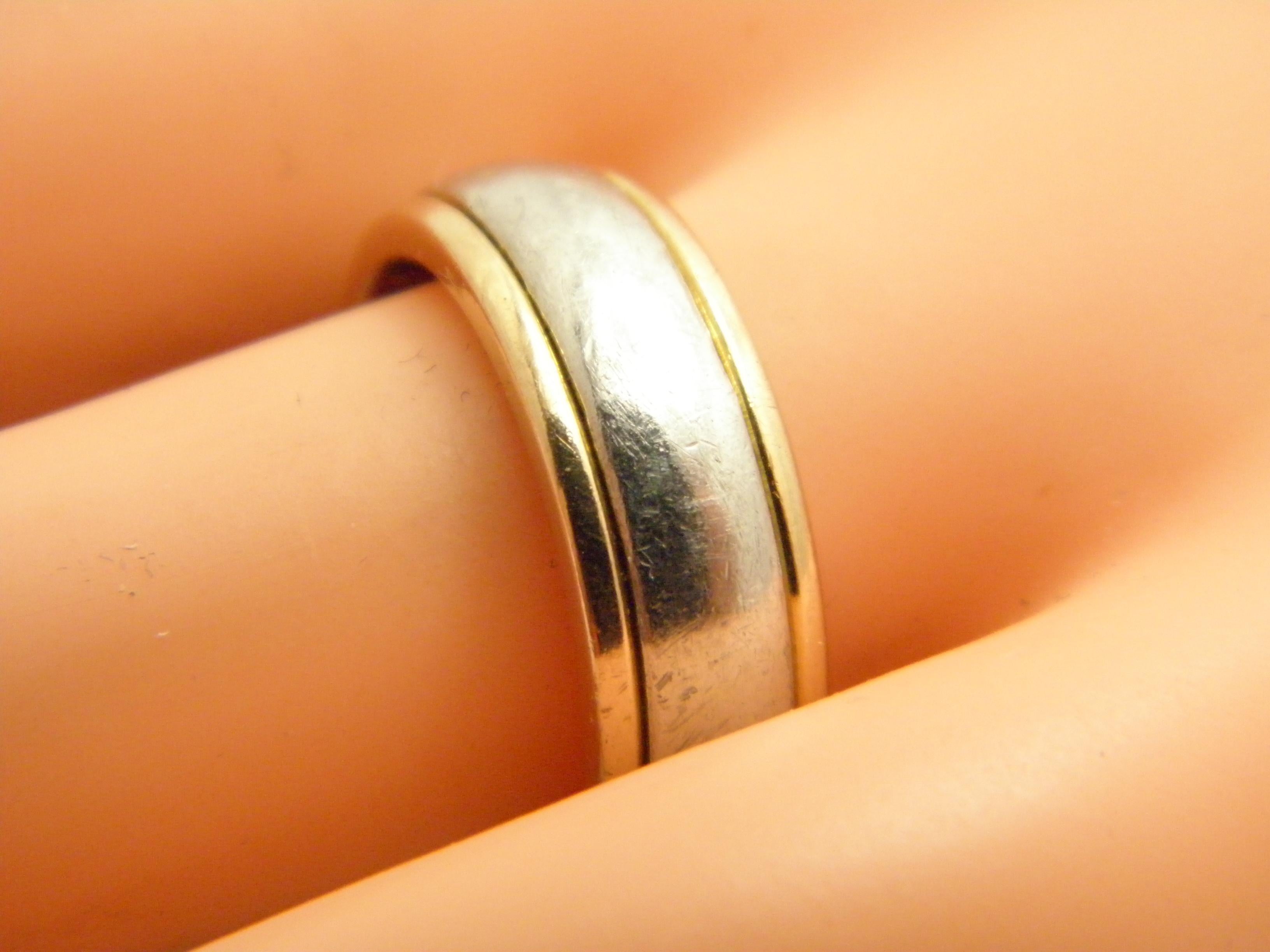 Vintage Palladium 18ct Gold Ehering Größe Q 8,25 950 750 Reinheitsring im Angebot 1