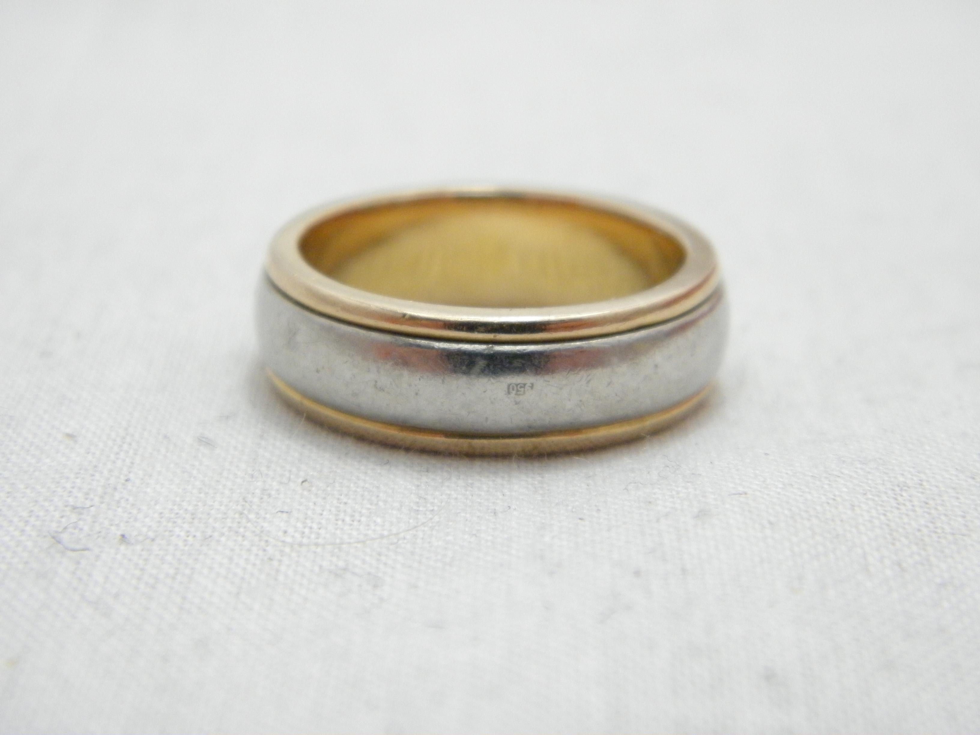 Vintage Palladium 18ct Gold Ehering Größe Q 8,25 950 750 Reinheitsring im Angebot 2