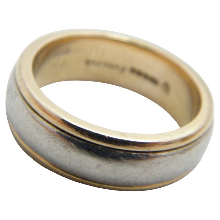 Vintage Palladium 18ct Gold Wedding Ring Size Q 8.25 950 750 Purity Band  For Sale at 1stDibs | 950-750