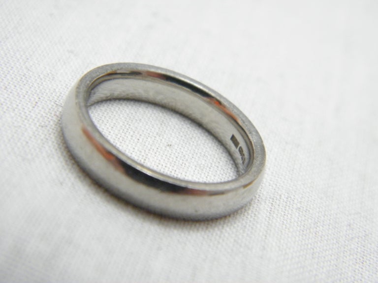 Soeverein globaal Zich afvragen Vintage Palladium 4mm Wedding Ring Size K 5.5 950 Purity Band Plain  Polished For Sale at 1stDibs