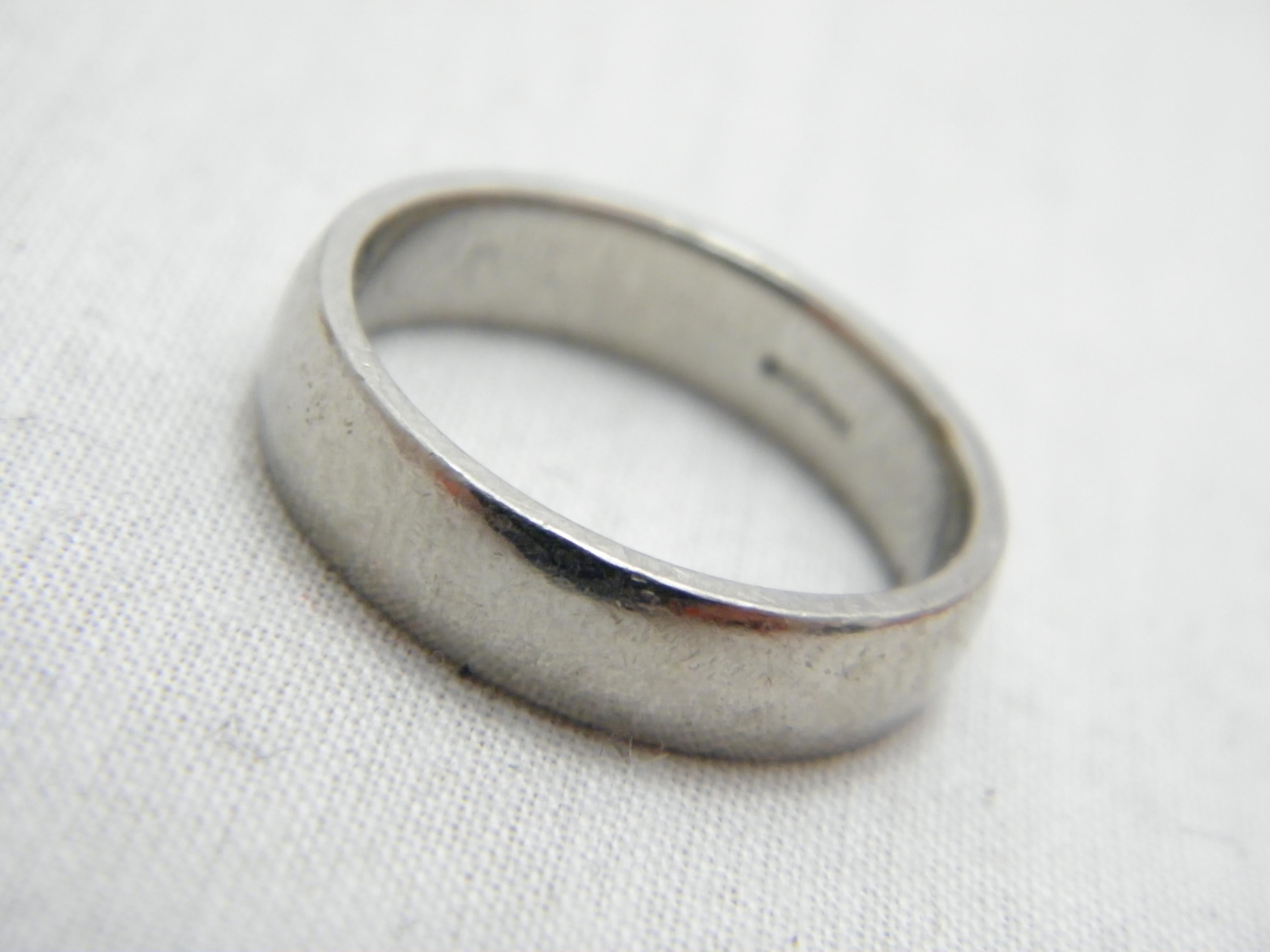 Vintage Palladium 5,2mm Ehering Größe R 1/2 9 950 Reinheitsring Plain poliert (Zeitgenössisch) im Angebot