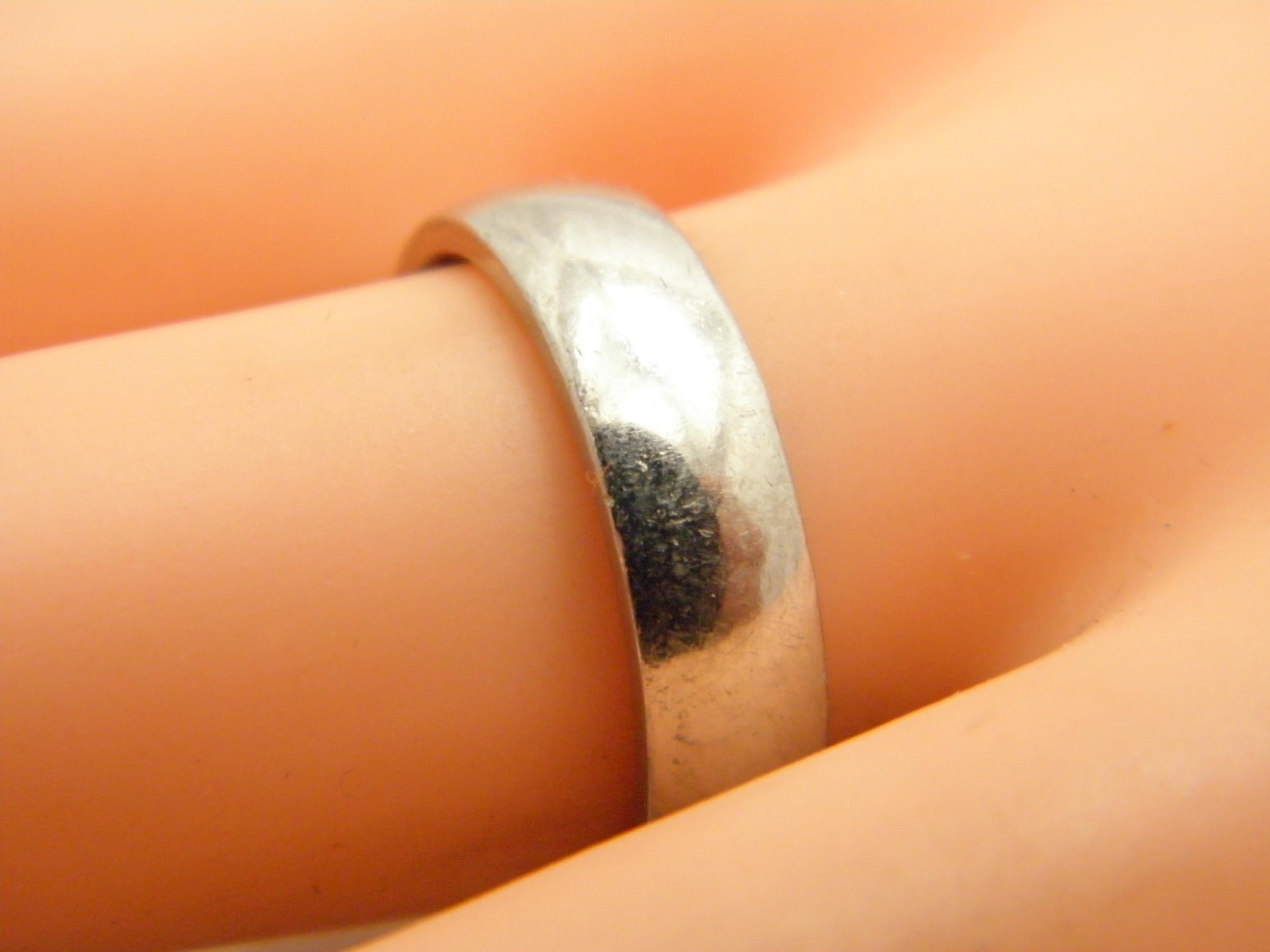 Vintage Palladium 5,2mm Ehering Größe R 1/2 9 950 Reinheitsring Plain poliert im Angebot 1