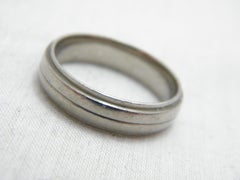 Vintage Palladium 6mm Wedding Ring Size V1/2 11 500 Purity Bevelled Band Heavy