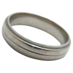Retro Palladium 6mm Wedding Ring Size V1/2 11 500 Purity Bevelled Band Heavy