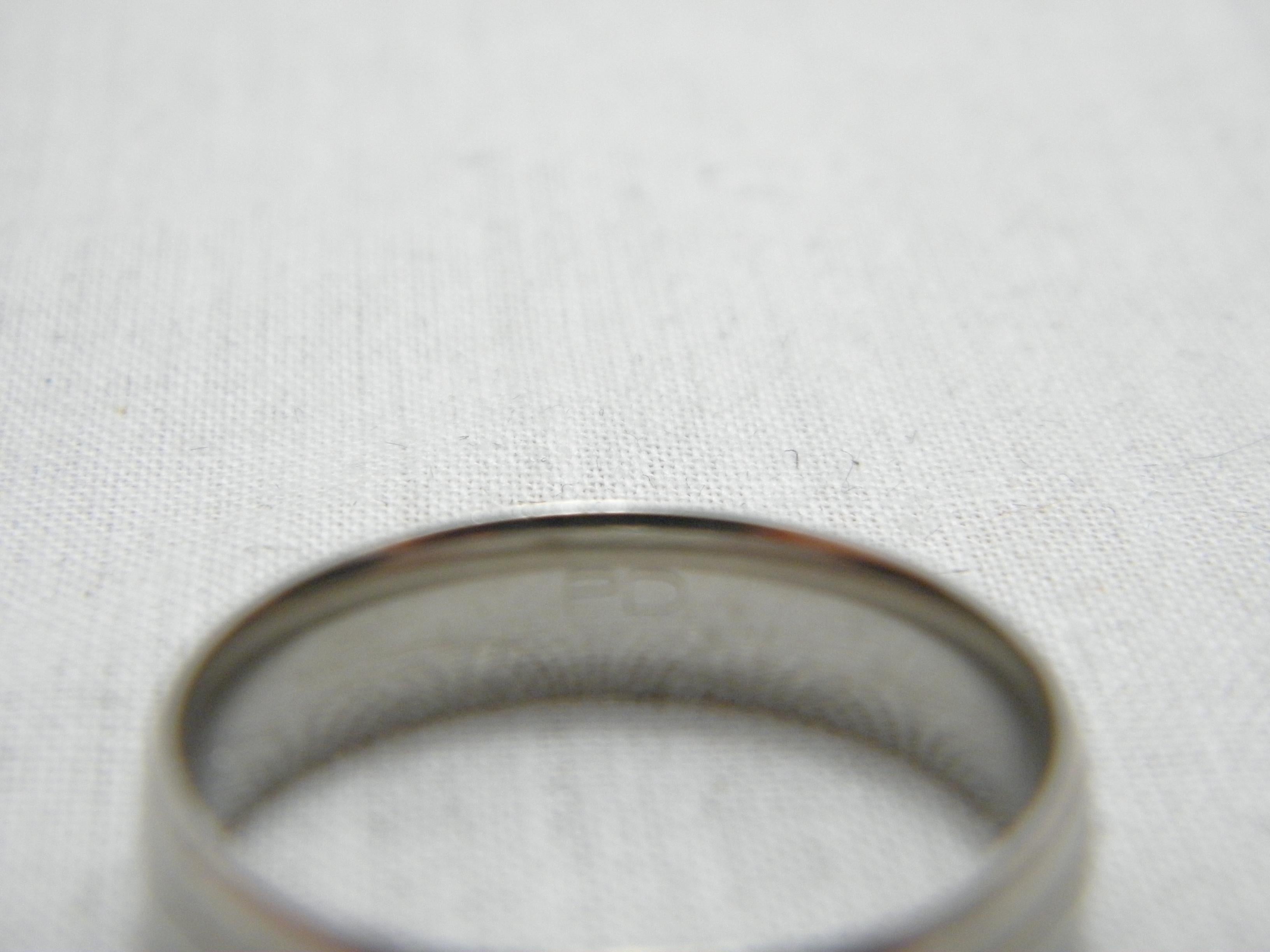 Vintage Palladium 6mm Wedding Ring Size W 11.25 950 Purity Band Bevelled Burnish For Sale 3