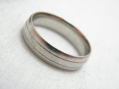 Vintage Palladium 6mm Wedding Ring Size W 11.25 950 Purity Band Bevelled Burnish