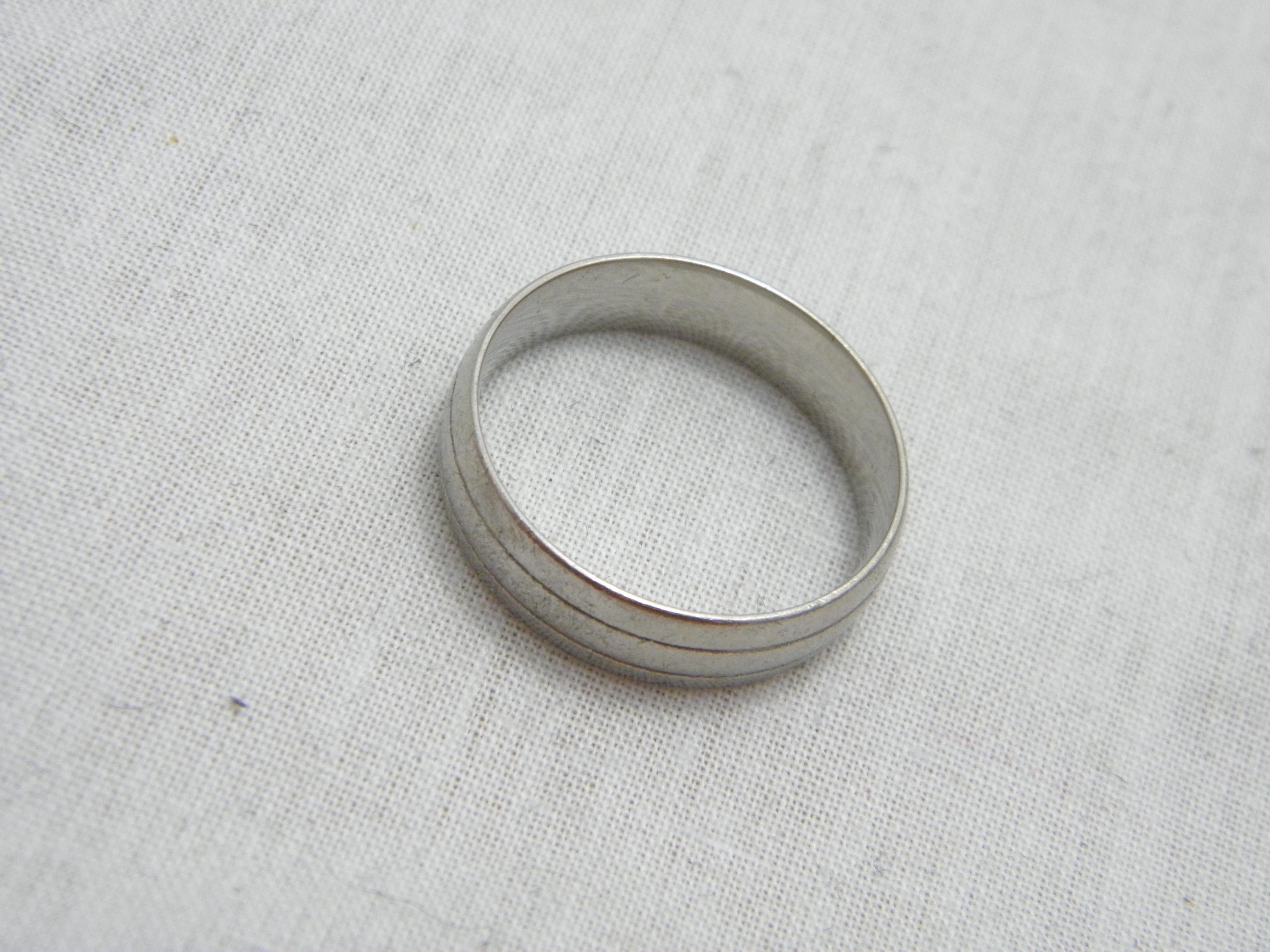 Vintage Palladium 6mm Wedding Ring Size W 11.25 950 Purity Band Bevelled Burnish For Sale 1