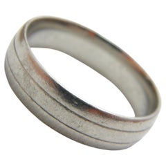 Vintage Palladium 6mm Wedding Ring Size W 11.25 950 Purity Band Bevelled Burnish