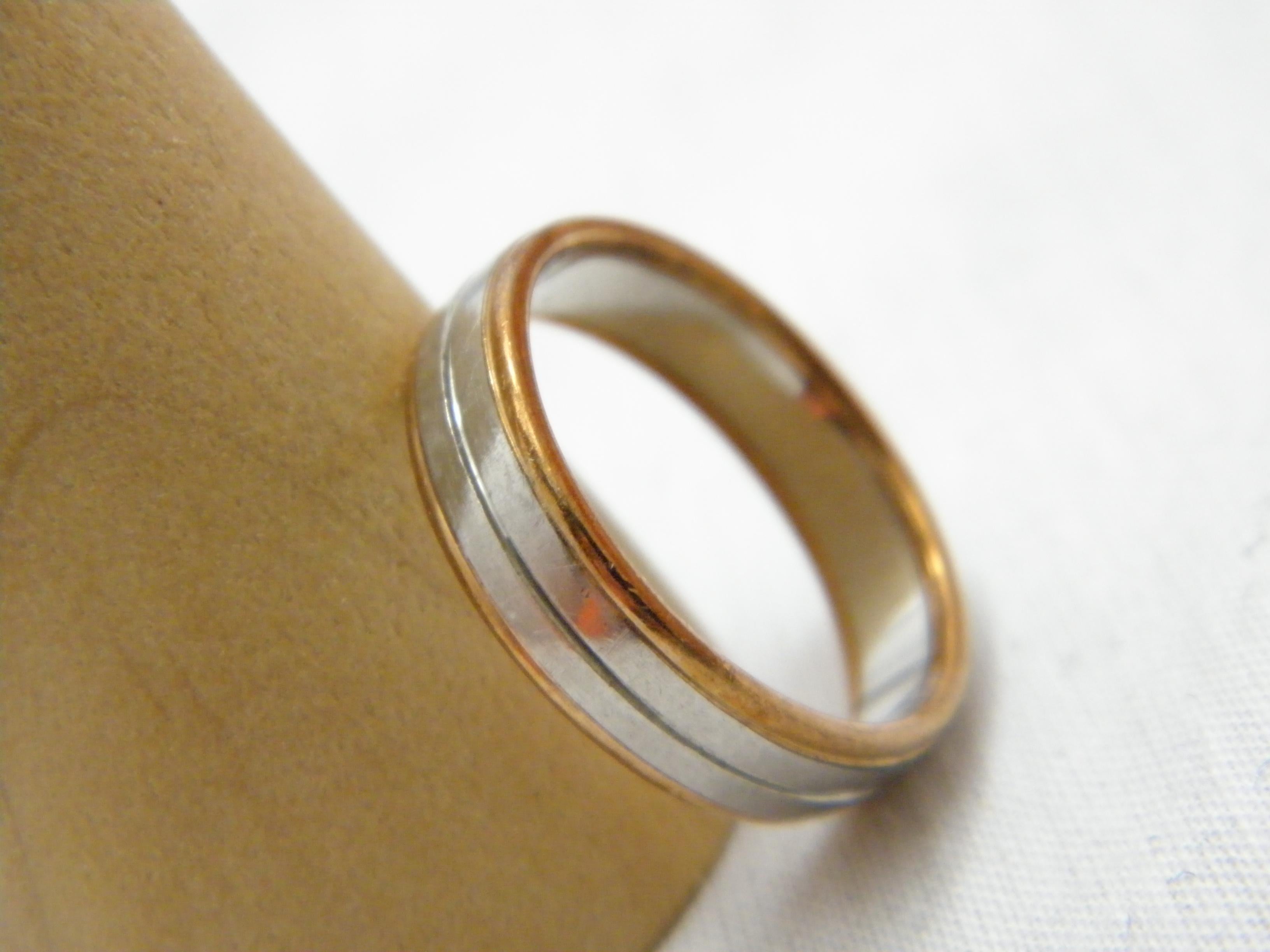 Vintage Palladium 9ct Gold 5,2 mm Ehering Größe R 8,75 950 375 Reinheitsschliff im Angebot 6