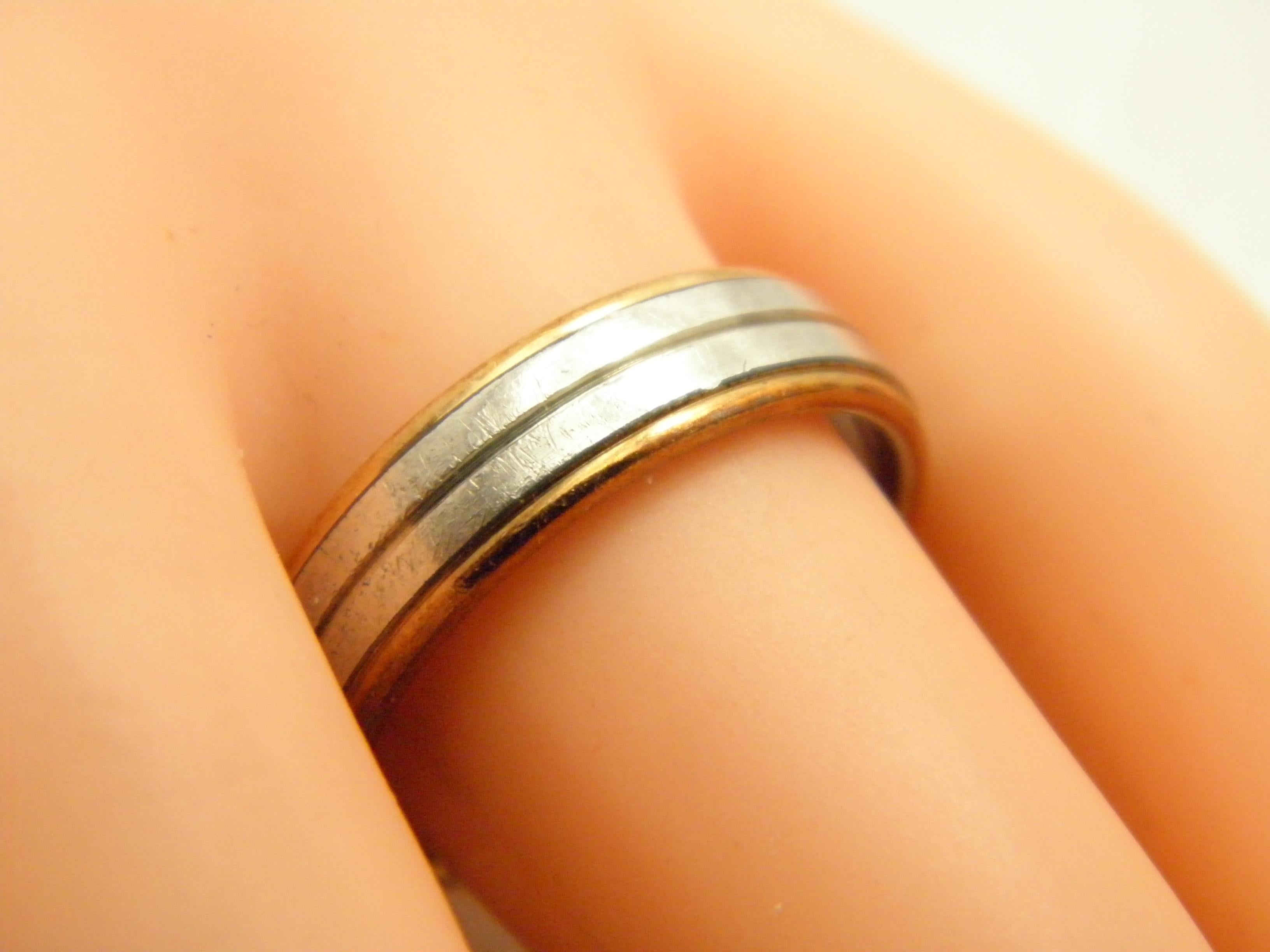 Vintage Palladium 9ct Gold 5,2 mm Ehering Größe R 8,75 950 375 Reinheitsschliff für Damen oder Herren im Angebot