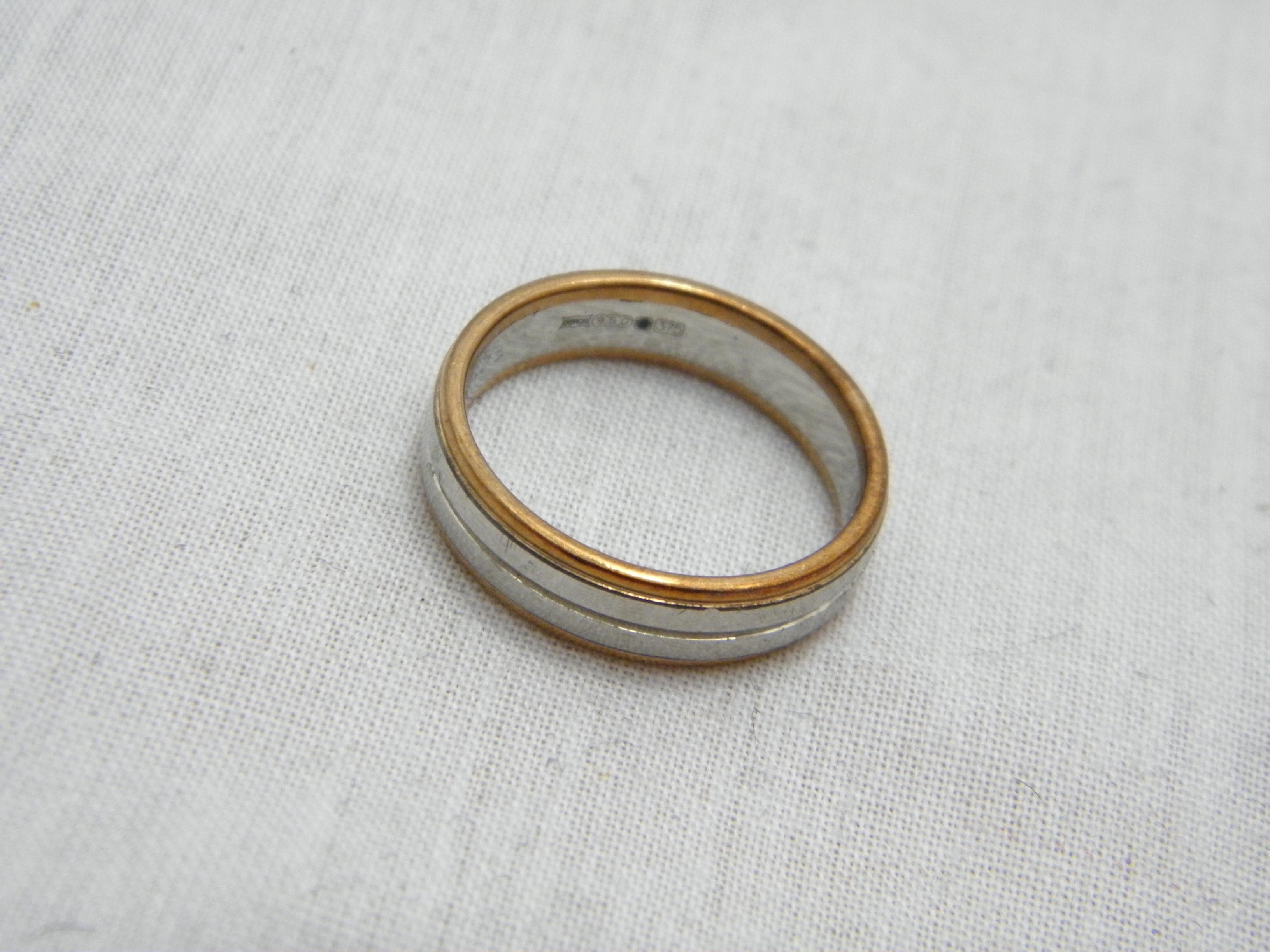 Vintage Palladium 9ct Gold 5,2 mm Ehering Größe R 8,75 950 375 Reinheitsschliff im Angebot 4