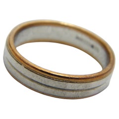 Vintage Palladium 9ct Gold 5.2mm Wedding Ring Size R 8.75 950 375 Purity Bevel