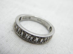 Vintage Palladium Diamond Greek Key Ring 950 Purity Band Size J 4.75 Wedding
