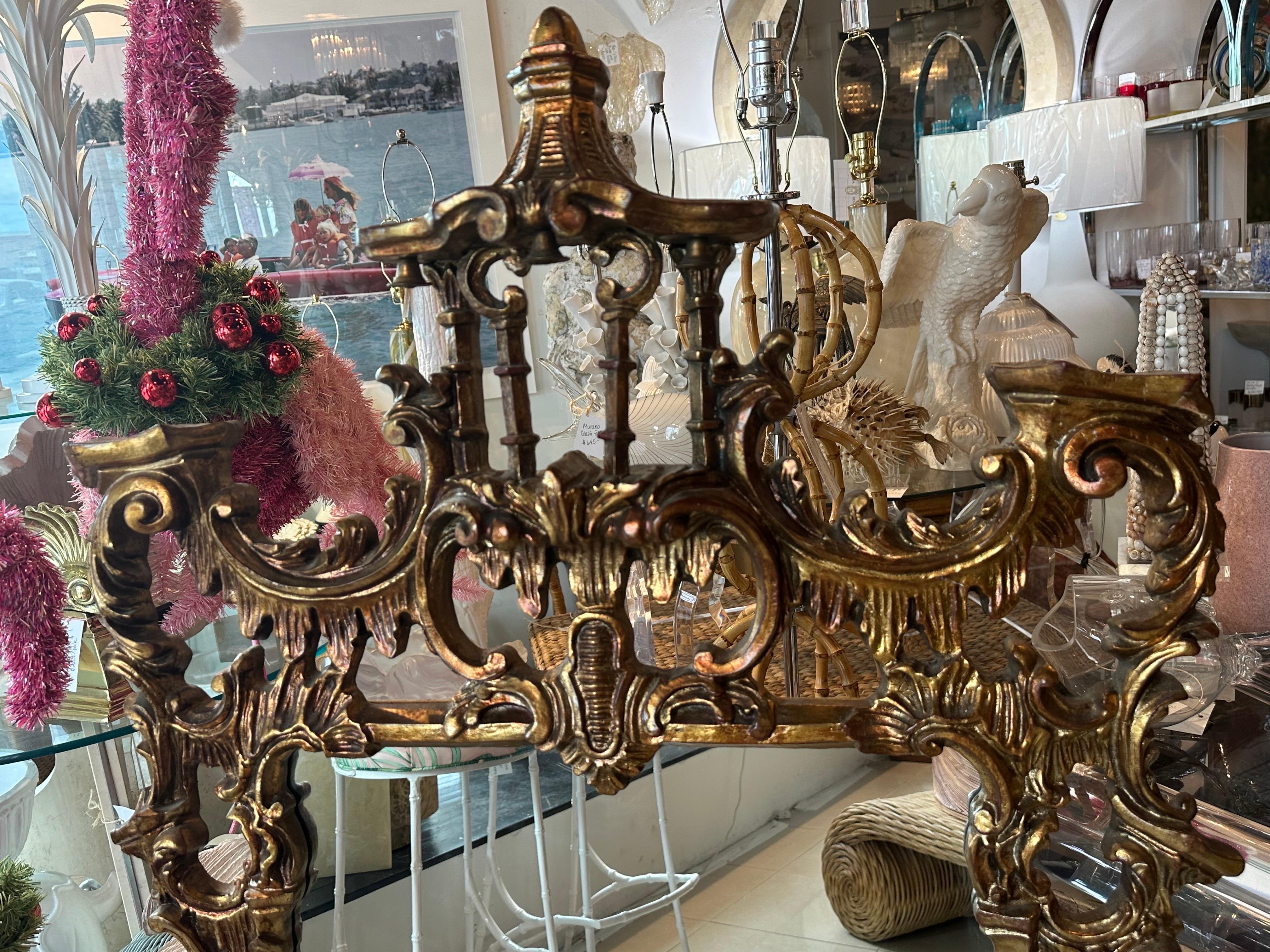 Vieux miroir mural pagode Chippendale chinois de Palm Beach Chinoiserie avec cloches en vente 3